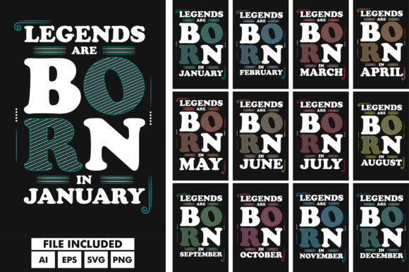 Review: Legends Are Born Typography SVG for Embroidery