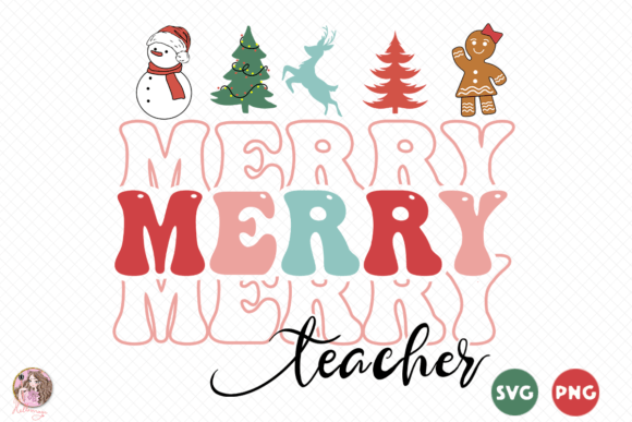 Reviewing Merry Merry Teacher PNG SVG for Stitching